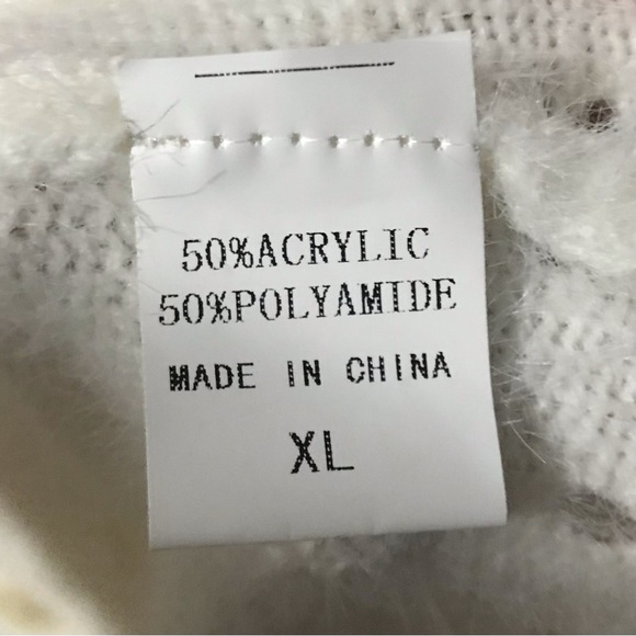 Cream Cardigan Sweater Romantic Extra Large - Picture 6 of 6